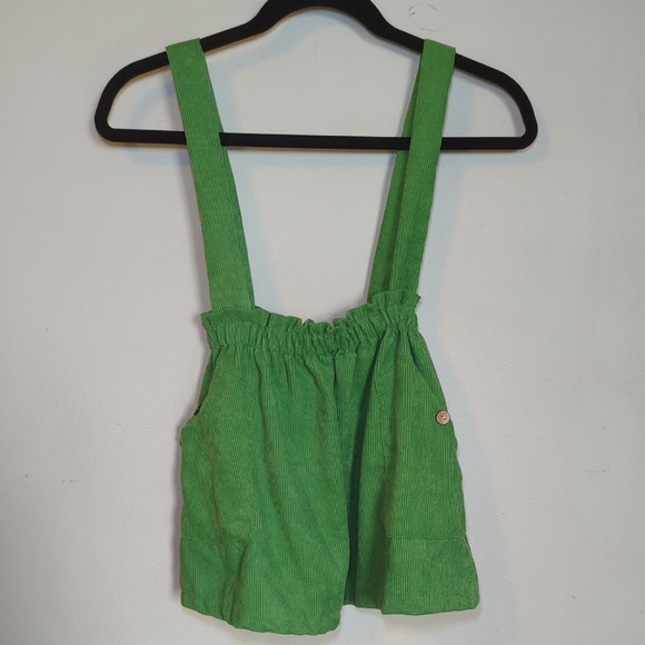Other - Boutique Green Corduroy Jumper Dress with Pockets Boho Twee Girls Size XL
